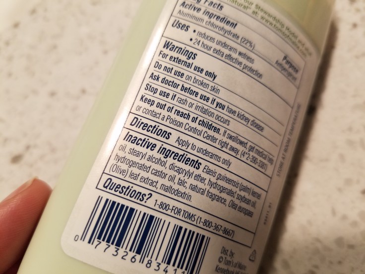 Better Beauty Vermont Deodorant ingredients